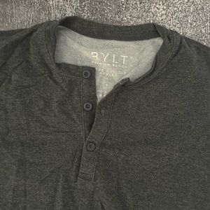 Bylt Premium Basics Drop Cut S/S Henley - Gray
